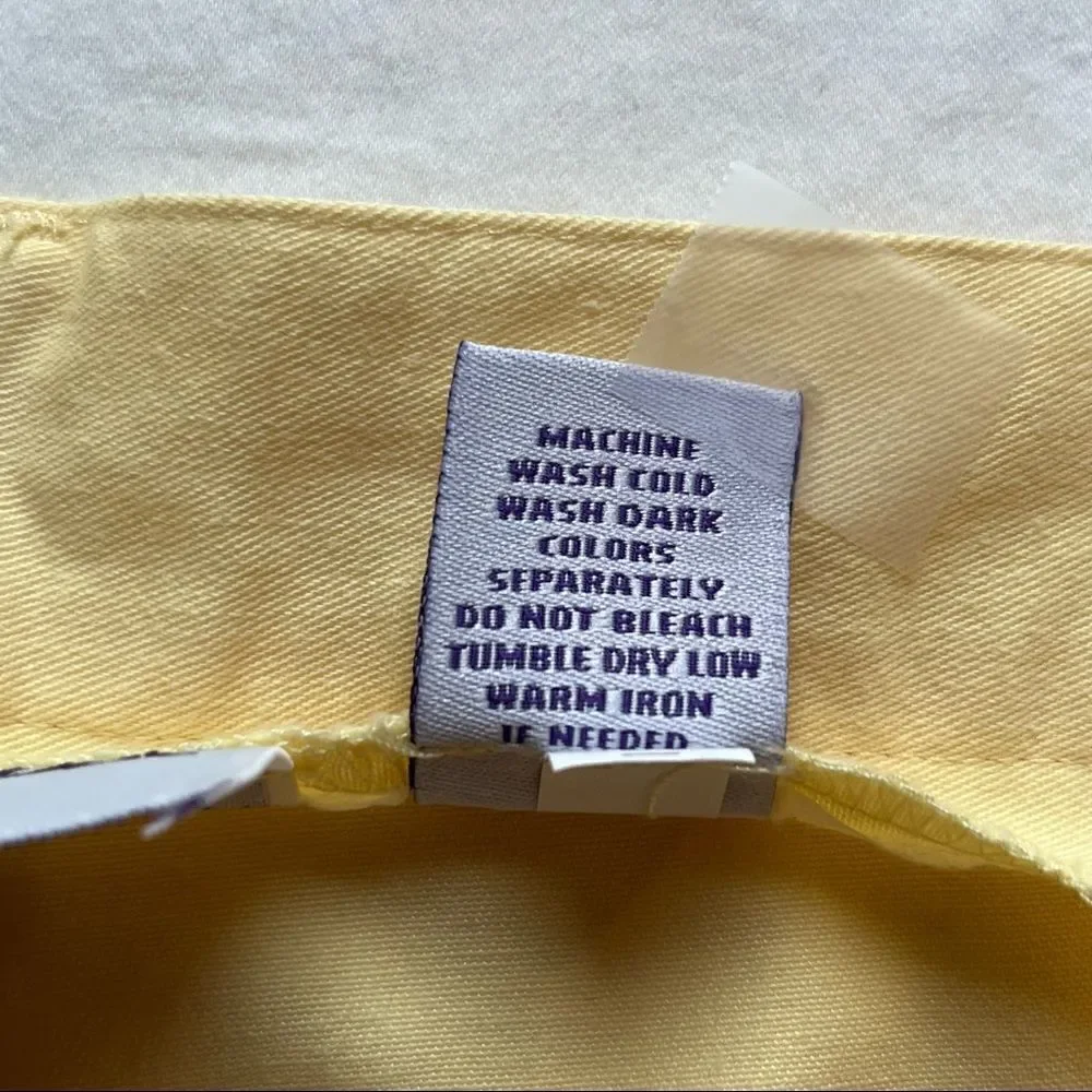 Paradise Bay bermuda shorts yellow size 14 NWOT 3 pockets button and zip
